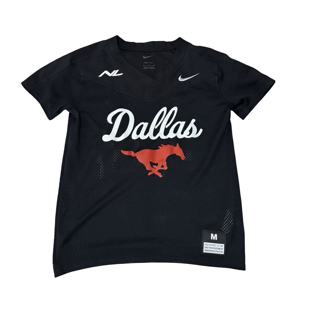 Nike x‎ SMU Mustangs Youth Girls V Neck Jersey Shirt Size Medium 16 x 21
